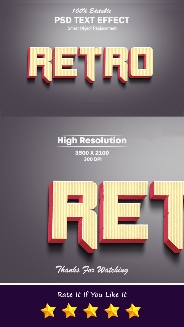3D Retro Photoshop Text Effect