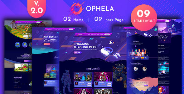 Ophela - Gaming - ThemeForest 29068222