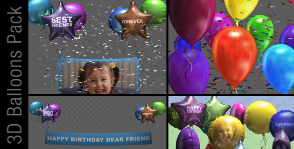 3D Balloon Pack - VideoHive 2887474
