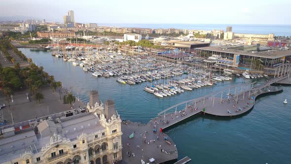 Aerial View of Barcelona Port, Stock Footage | VideoHive