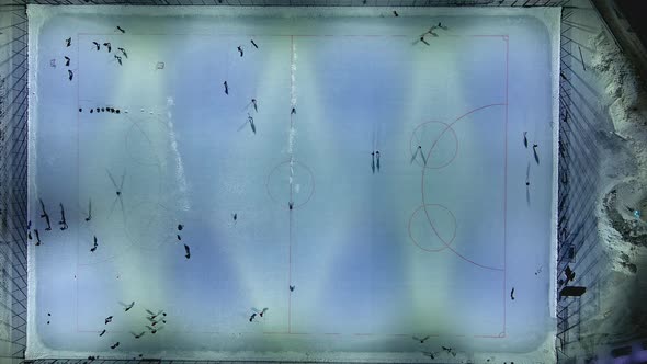 Aerial Shot of a Skating Rink in Helsinki Finland alt