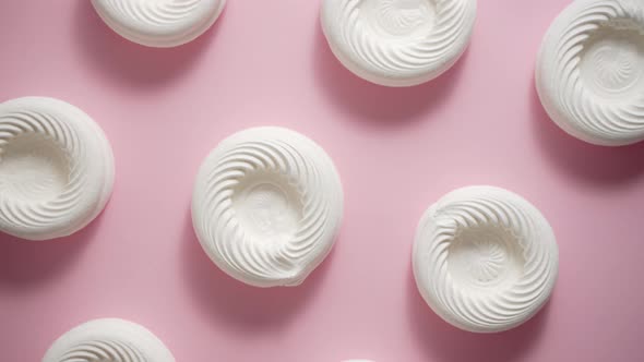 Empty Meringue Nests Placed on a Pink Background