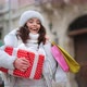 A Woman is Going to the City Center During a Snowfall - VideoHive Item for Sale