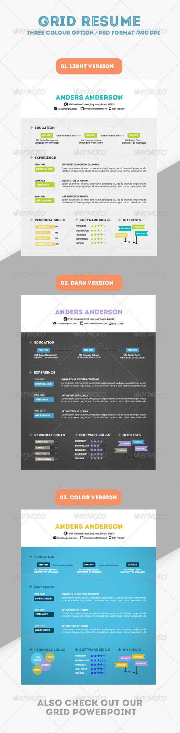 Grid Resume - Resumes Stationery