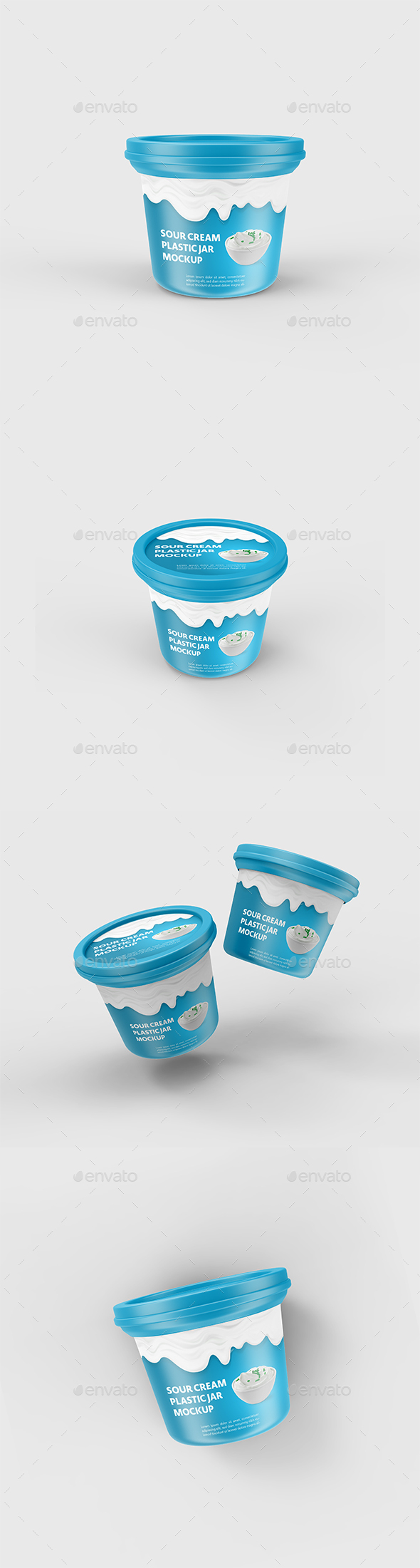 Download Sour Cream Plastic Jar Mockup By Nihat 026 Graphicriver