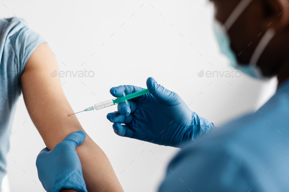 Immunization against covid-19 and flu, antivirus procedure, professional care and treat from virus