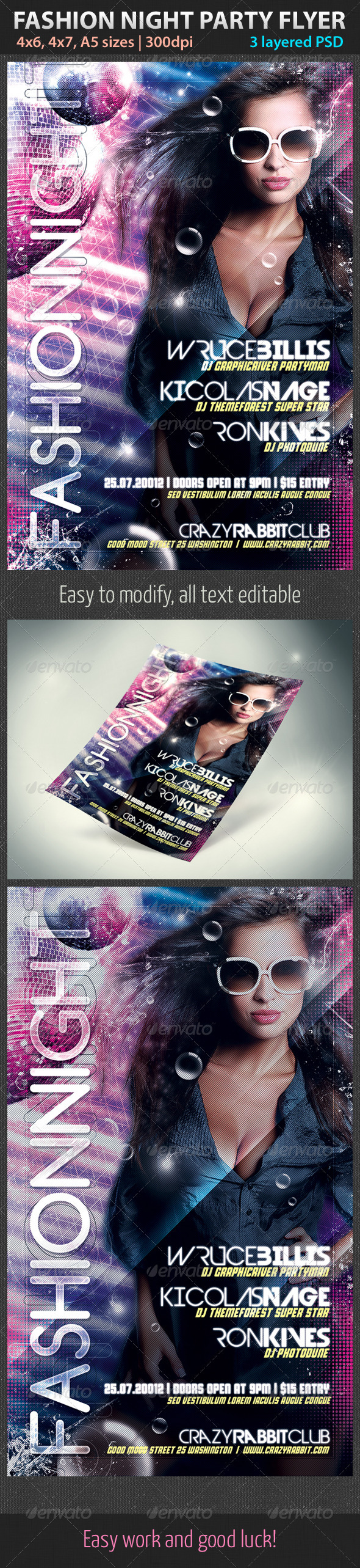 Fashion Night Party Flyer - Clubs & Parties Events