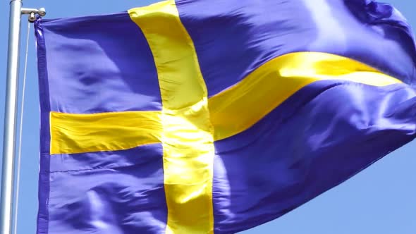 Sweden Flag Slowmotion