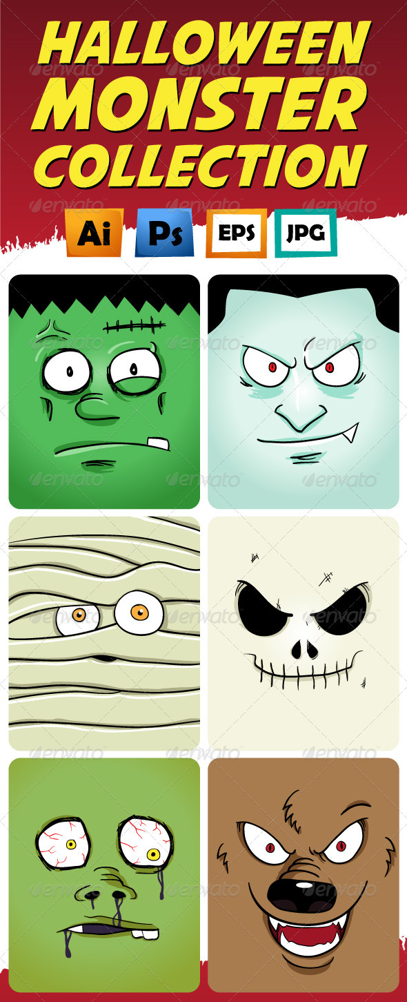 Monster Face Collection - Halloween Seasons/Holidays