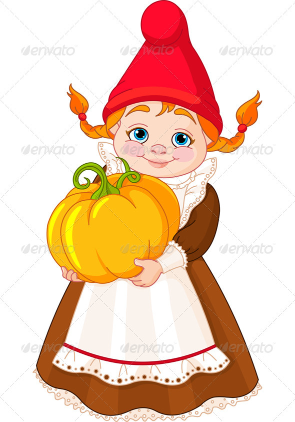 Garden Gnome with pumpkin - People Characters