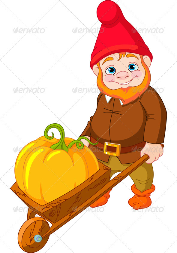 Garden Gnome with wheelbarrow - People Characters