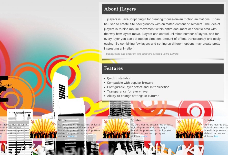 jLayers - Mouse Driven Animation Plugin by flGravity | CodeCanyon