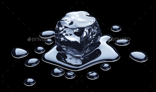 Melting ice cube on black background Stock Photo by xamtiw | PhotoDune