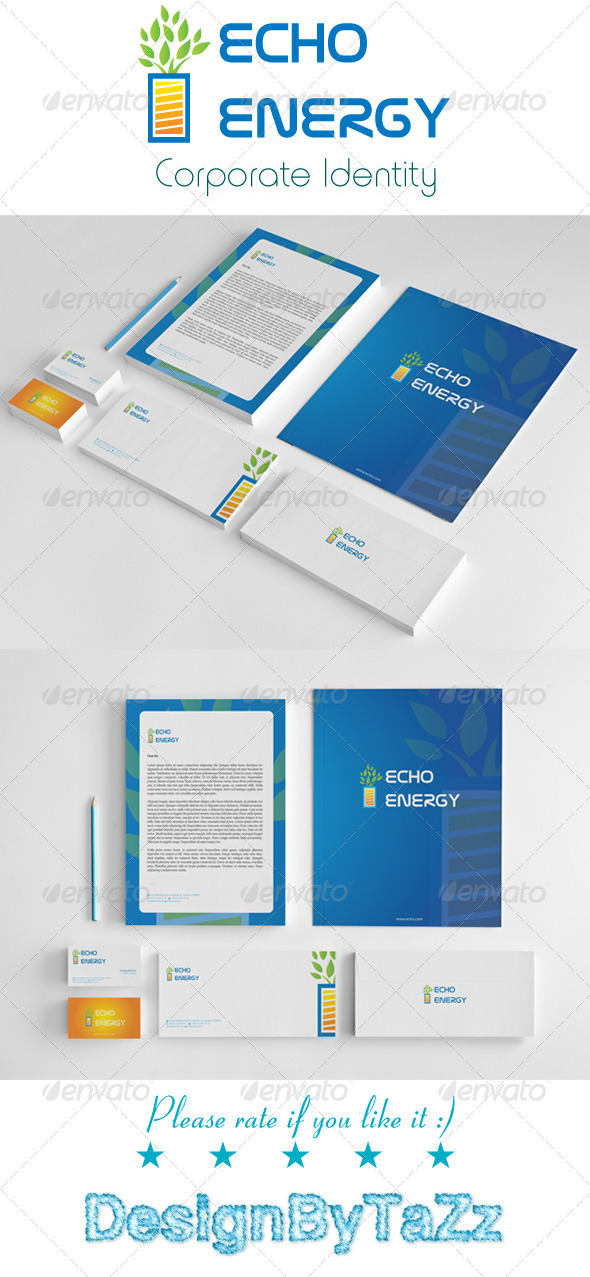 Echo Energy Corporate Identity Package - Stationery Print Templates