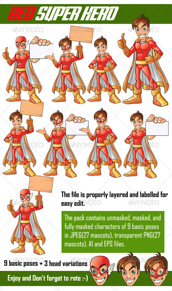 Red Super Hero - People Characters