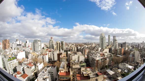 Buenos Aires panorama with fast moving clouds   