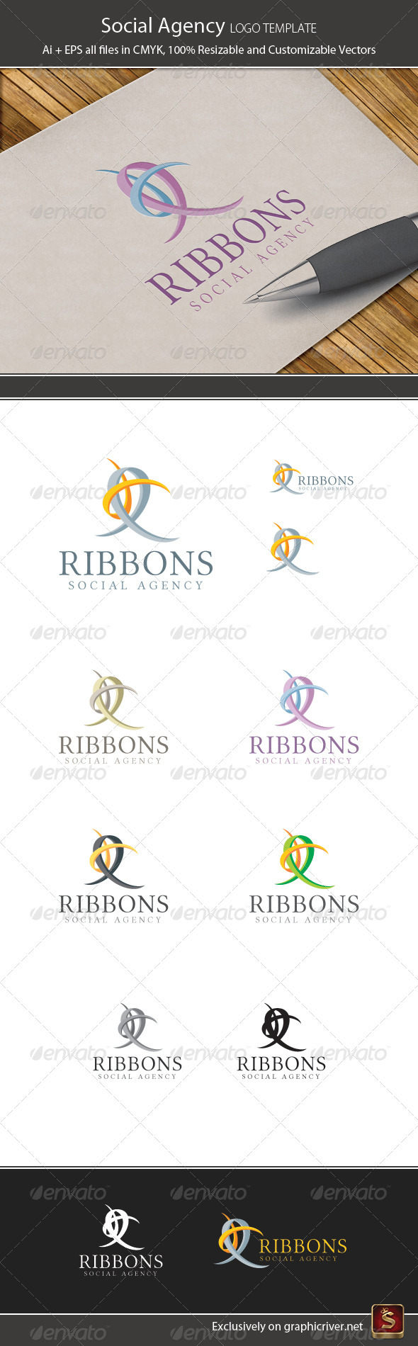 Social Agency Logo Template - Vector Abstract