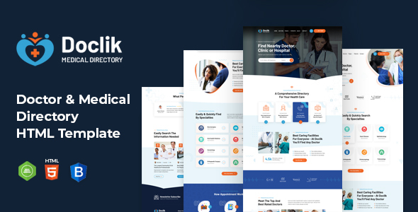 Super Doclik - Doctors directory and Book Online template