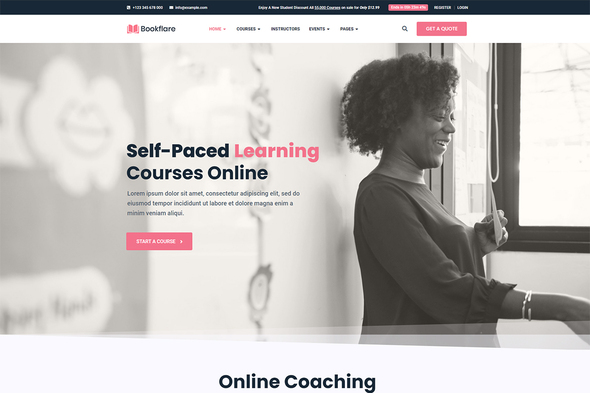 Bookflare ? Modern Education & Online Learning Elementor Template Kit