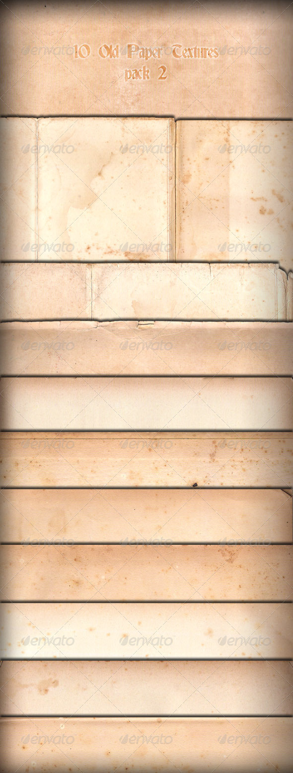 10 Old Paper Textures Pack 2 - Miscellaneous Graphics
