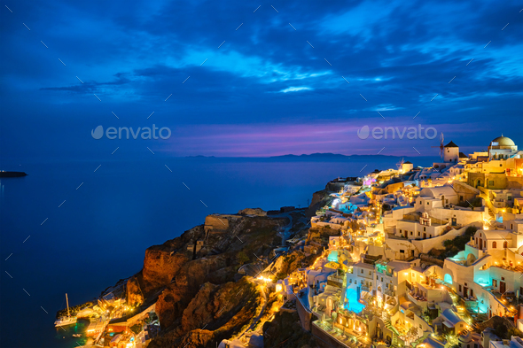 Famous greek tourist destination Oia, Greece - Stock Photo - Images