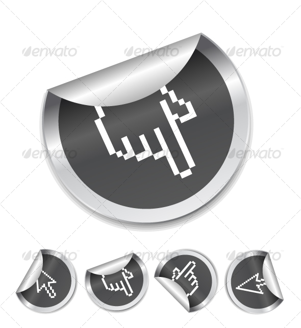 Hand cursor on sticker - Decorative Symbols Decorative