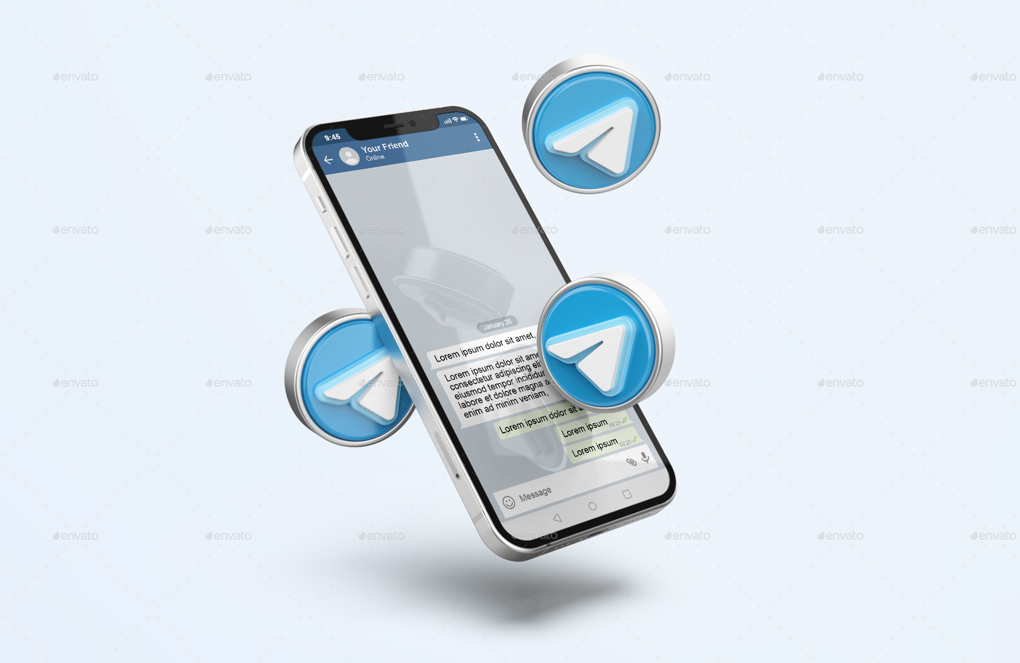 Download Telegram Mockup On Mobile Phone By Syifa5610 Graphicriver