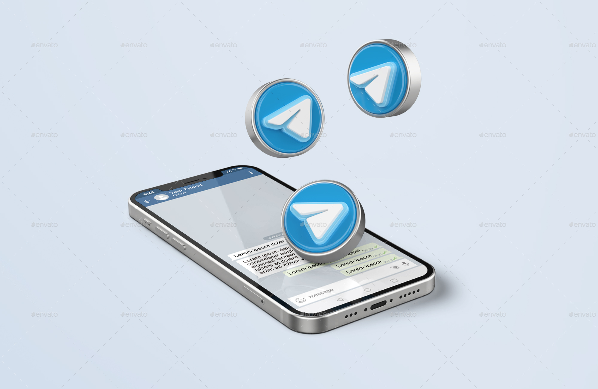 Download Telegram Mockup On Mobile Phone By Syifa5610 Graphicriver