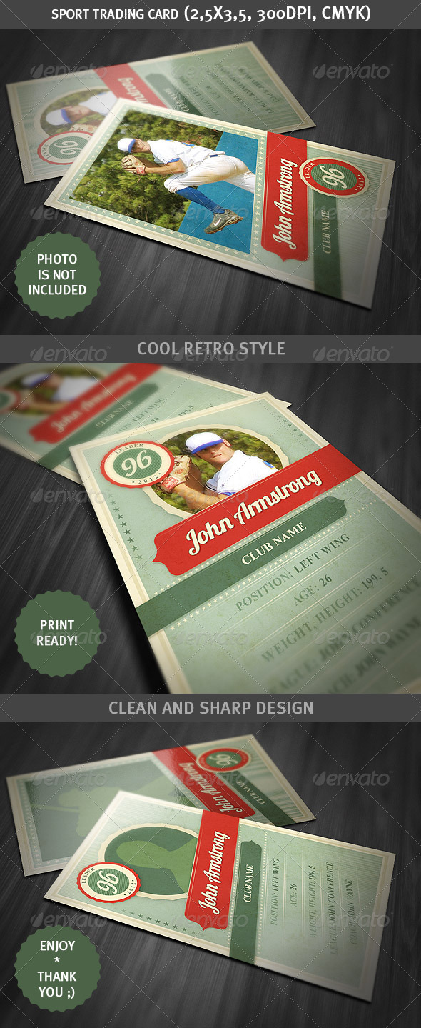 Sport Trading Card - Retro Style - Miscellaneous Print Templates