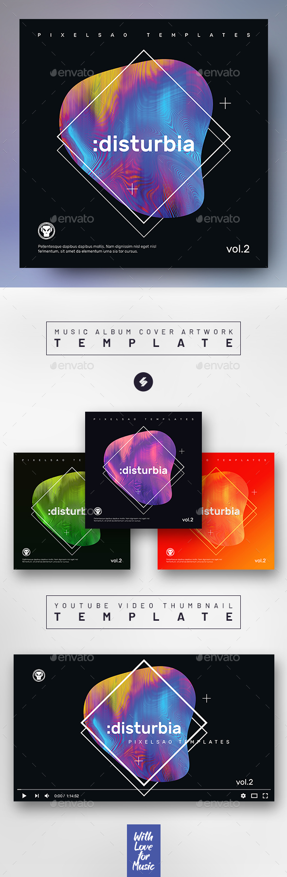 Disturbia vol2 – Music Album Cover Artwork / Video Thumbnail Template