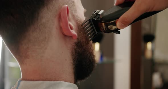 Barber Sets Hair By Spray and Combs Them alt