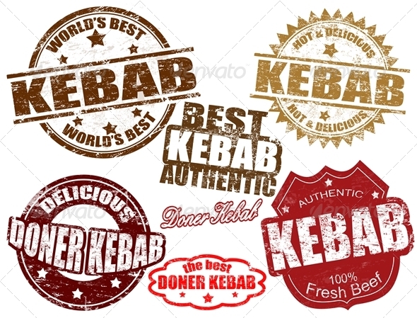 Kebab stamps - Food Objects