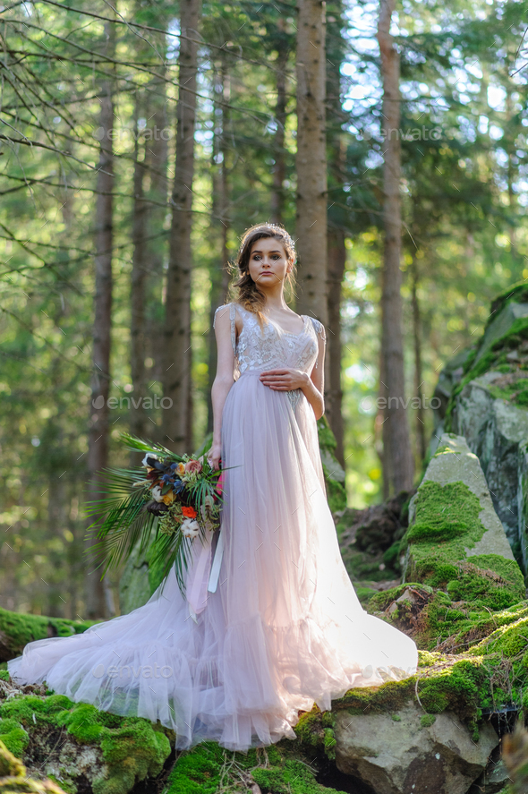 simple forest wedding dress