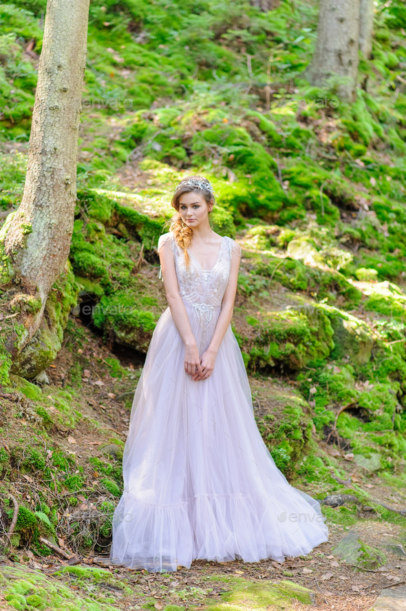 forest style wedding dress