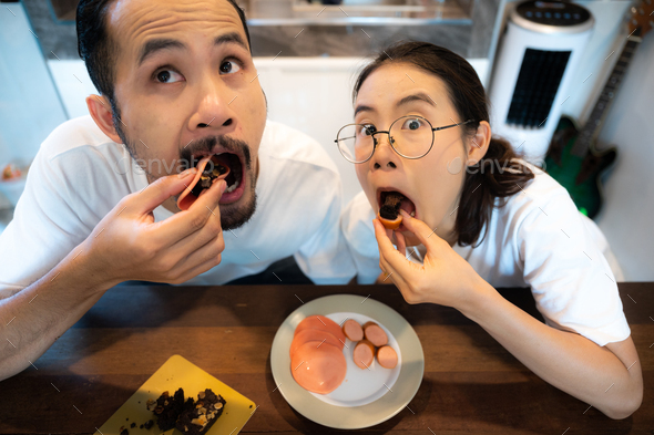 crazy eating review, food review from crazy vloger Stock Photo by ...