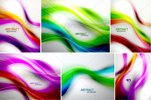 Rainbow Vector Waves Backgrounds - Backgrounds Decorative