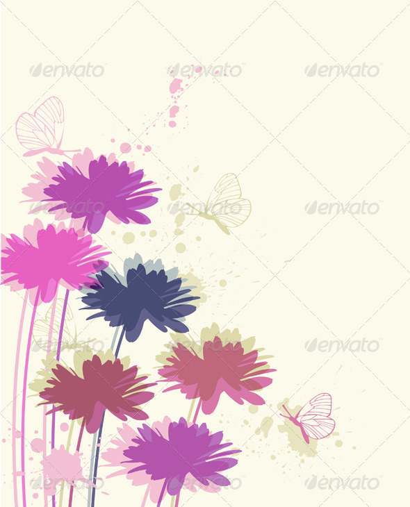 Floral Background with Chamomile - Flowers & Plants Nature