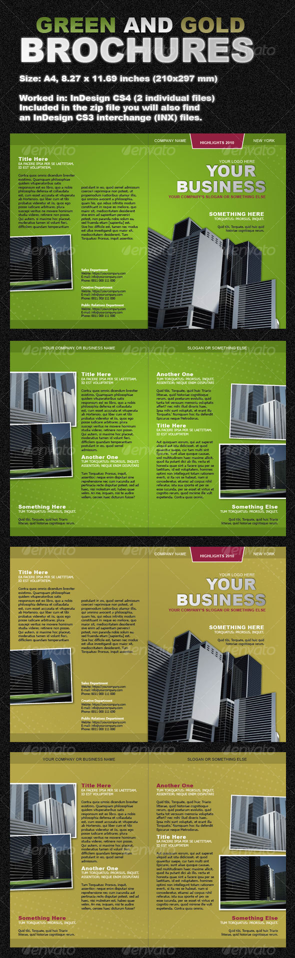 Green and Gold Brochures two-fold - Corporate Brochures