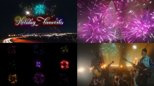 Holiday Fireworks Pack | Motion Graphics