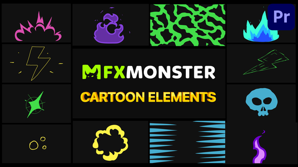 Cartoon And Scribble Elements | Premiere Pro MOGRT