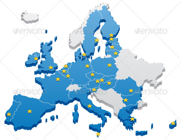 European Union Map - Travel Conceptual