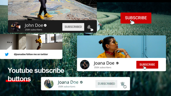 Youtube Subscribe Buttons - VideoHive 31602662