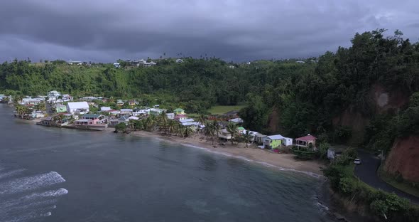 An Unusual View In The Rain On The Beach And The Coast Of The Village Of Calibishie alt