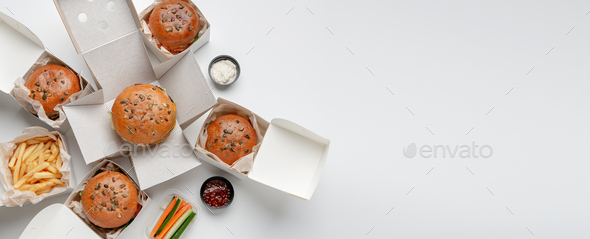 Lunch with employees and fast food delivery to office or home