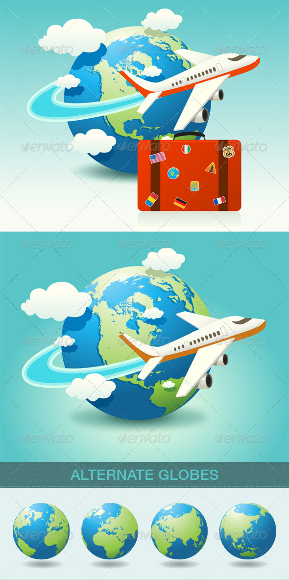 Airplane Travel Icon - Travel Conceptual