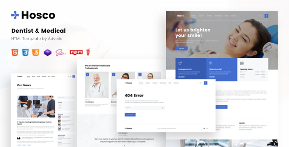 Hosco – Dentist & Medical HTML Template