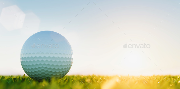 Golf ball on grass - Stock Photo - Images