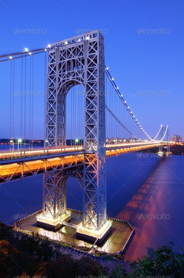 George Washington Bridge in New York - Stock Photo - Images