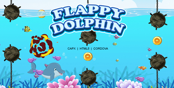 Flappy Dolphin Game (HTML5 | CAPX | Cordova)