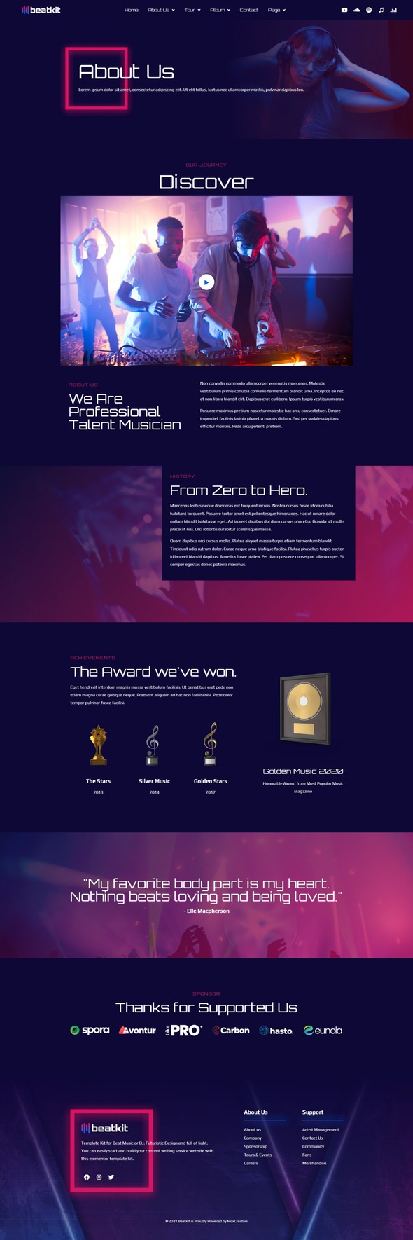 BeatKit - Music Events Elementor Template Kit